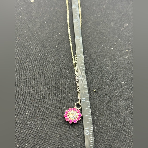 Crystal Flower Necklace made with Swarovski Crystals - Picture 2 of 13